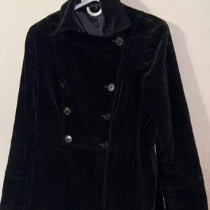 Theory Black Velvet Pea Coat